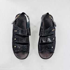 Helle Romu's Black Patent Leather Comfort Shoes 41